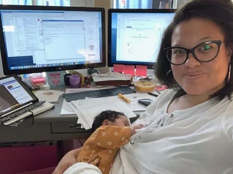 At the start of the pandemic, Marla had a newborn baby, was working remotely from home and assisting her other children with online learning. (Photo courtesy of Marla Matime)